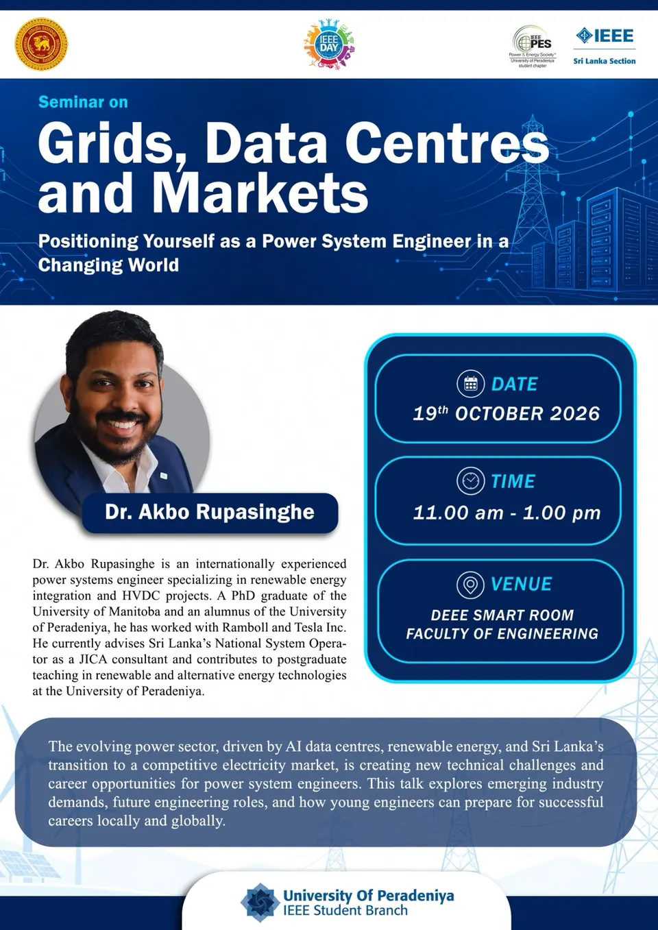 Grids, Data Centres & Markets: Positioning Yourself as a Power System Engineer in a Changing World
